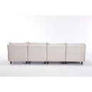 Modular Sectional Sofa,  L Shaped Couch Set for Living Room, 4-Seater Comfy Cloud Couches with Movable Ottoman Beige