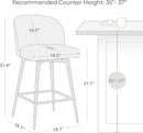 Counter Height Bar Stools 3 Saddle Brown 360 Degree Swivel