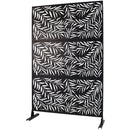 Outdoor & Indoor Privacy Screen Metal Privacy Screen 76' H×48' W, Freestanding Decorative Privacy Screen for Deck Balcony Patio, Privacy Fence Panels for Outside Lawn Garden PS119 BLACK