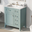 30' Bathroom Vanity with Sink Combo, Green Bathroom Cabinet with Drawers, Solid Frame and MDF Board (Old Sku:N725S999222F)