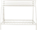 Metal Loft Bunk Bed Twin Over Full Size With Guardrail And Ladder Cream White