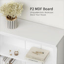 5-Shelf Bookcase Wooden Standing Rack White Living Room