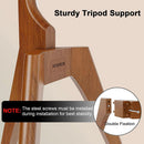 Wood Easel TV Stand For 45 To 65 Inch TVs Walnut Floor