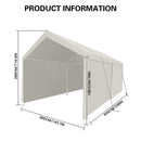 Carport, 12×20 Heavy Duty Portable Carport Garage Tent for Outdoor Storage Shelter white