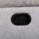 Grey Linen Recliner Sofa Set Featuring Drop Down Table