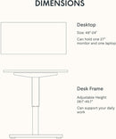 Electric Height Adjustable Standing Desk 48x24 Home Office