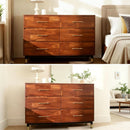 Walnut Dresser Six Drawer Storage Organizer Cabinet