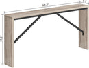 62.2 Inch Greige Industrial Console Table For Entryway