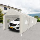 Carport, 10×30 Heavy Duty Portable Carport Garage Tent for Outdoor Storage Shelter white with window