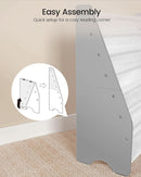 6 Tier Kids Bookshelf White And Gray Sling Book Organizer