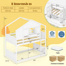 Twin Over Twin White Wood House Bunk Bed For Kids Room
