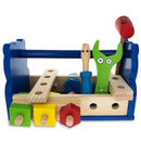 21 Pieces Construction Building Tools in Wooden Toolbox