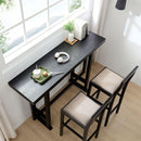 Bar Table,Bar Chair, Extra Long Entryway Table for Entryway, Hallway, Living Room, Foyer, Corridor, Rectangular Wood High Top Kitchen Dining Table, Black