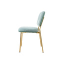 Modern Dining Chairs Set of 2,  Green Upholstered Accent Chairs with Metal Legs - Space-Saving Contemporary Seating
