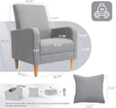 Grey Accent Chairs With Wood Legs For Living Room Space