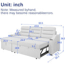 MH83.5' Convertible Sleeper Combo Sofa, Convertible Sofa Bed Polyester Pullout Bed with Storage Recliner and Cup Holder for Living Room, Tight Spaces