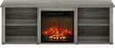 70 Inch TV Stand With Electric Fireplace In French Oak Grey