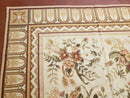 Needlepoint Rug 8x10 Aubusson Rug Victorian Floral Rug Handmade French Style French Decor Garden Panel Beige 8 x 10 Area Rug 100% Wool