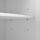 ON-TREND Minimalist Shoe Cabinet with 5 Solid Wood Legs, Cream Style Sideboard Buffet Cabinet with Fluted Doors, Large 4-Door Storage Cabinet with Adjustable Shelves for Living Room, White, 55.1*13.7'