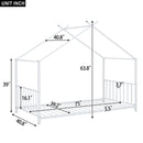 Metal House Platform Bed With Modern Design And Durable Frame