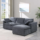 Modular Sectional Sofa, Convertible Sofa Couch, Modular Sectionals with Ottomans, 4Seat Sofa Couch with Reversible Chaise for Living Room. Chenille Grey