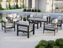 Aluminum Patio Set 10 Piece Waterproof Covers Gray
