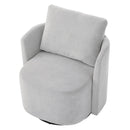 Modern 360° Swivel Accent Barrel Armchair in Grey Chenille, 29.9' Upholstered with Curved Design for Living Room, Bedroom, Office, and Hotel