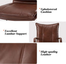 Faux Leather Home Office Desk Chair Adjustable Height Brown