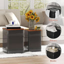 Industrial Black Storage Ottoman With Removable Lid