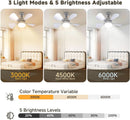 Ceiling Fan With Lights Remote Dimmable LED 3000K 6000K