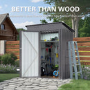 5x3 FT Durable Metal Shed Outdoor Storage Shed with Pitched Roof and Lockable Door, Gray