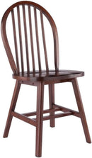 Windsor 2 Piece Solid Wood Dining Chair Set Walnut Finish