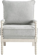 Spindle Accent Chair Smoke Grey Textured Upholstery