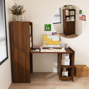 Stretchable Office Desk With Storage Shelves And Mobile Wheels