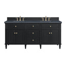 James Martin Lorelai 72" Double Bathroom Vanity, Black Onyx
