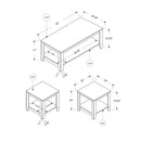 Table Set, Coffee, End, Side, Accent, Living Room, Transitional (Set of 3)