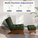 Green Adjustable Backrest Accent Chair With Ottoman