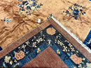 Antique Chinese Wool Rug 9x12, Large Peking Carpet, Handmade, Nichols Rug