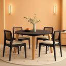 Tribase 47 Inch Round Burnt Black Dining Table Modern
