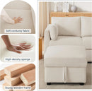 Beige 38 Inch Modern Upholstered Accent Reading Armchair
