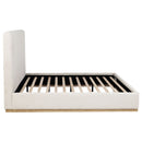 Knox Eastern King Bouclé Upholstered Platform Bed Cream