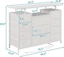 11 Drawer Dresser With Fabric Drawers And Charging Station For Bedroom Storage And Organization