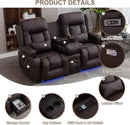 Power Loveseat Recliner Sofa With Massage And Heat Brown