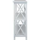 Montego 3 Shelf Bookcase White Modern X Design Storage