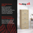 Parchment Four Drawer Fire Safe Legal File Cabinet UL 1 Hour