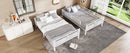 Metal Full XL over Full XL Bunk Bed for Teens and Adults,Space-Saving/Noise Reduced/No Box Spring Needed, White