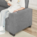 83.86'Snowfleece Fabric sofa,Modern Compressed Couch,3-Seater Sofa, Furniture for Living Room,Bedroom,office ,Gray