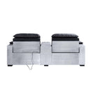 Misezon - Power Motion Recliner - Black Top Grain Leather & Aluminum