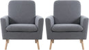 Gray Mid Century Modern Plush Upholstered Armchair