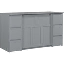 Twin Size Murphy Bed with Drawers, Cabinets and USB Ports,Gray